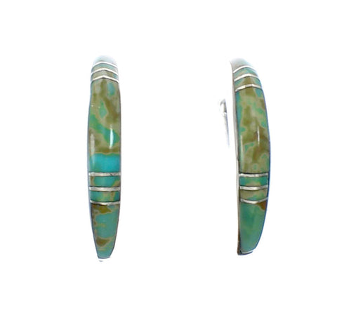 Sterling Silver Southwest Turquoise Post Hoop Earrings JX129937